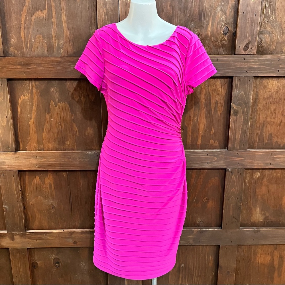 Adrianna Papell Hot Pink Layered Mini Dress